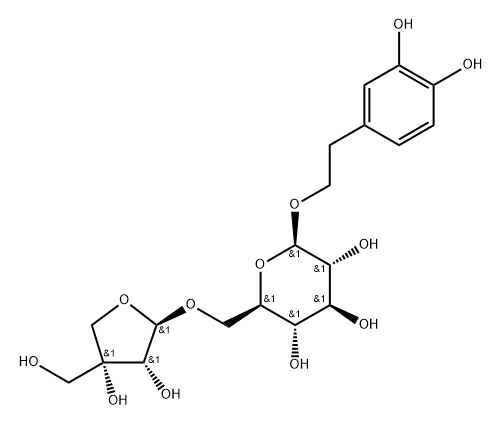 β-D-Glucopyranoside, 2-(3,4-dihydroxyphenyl)ethyl 6-O-D-apio-β-D-furanosyl- 구조식 이미지