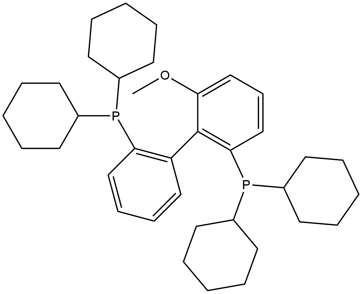 (+)-(6-Methoxy-[1,1'-biphenyl]-2,2'-diyl)bis(dicyclohexylphosphine) Structure