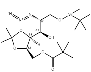 D-Mannitol, 2-azido-2-deoxy-1-O-[(1,1-dimethylethyl)dimethylsilyl]-4,5-O-(1-methylethylidene)-, 6-(2,2-dimethylpropanoate) Structure