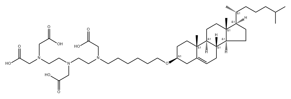 3-cholesteryl 6-(N-iminobis(ethylenenitrilo)tetracetic acid)hexyl ether 구조식 이미지
