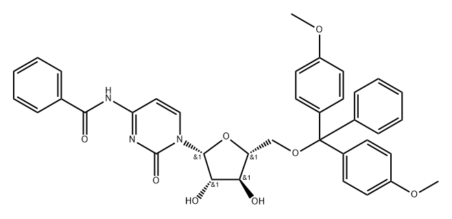 N4-Benzo yl-5’-O-(4,4’-dimethoxytrityl)-aracytidine 구조식 이미지