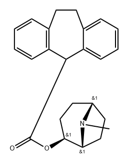 [1R,5S,(-)]-Tropane-2β-yl=10,11-dihydro-5H-dibenzo[a,d]cycloheptene-5-carboxylate 구조식 이미지