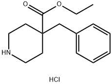 4-Piperidinecarboxylic acid, 4-(phenylmethyl)-, ethyl ester, hydrochloride (1:1) Structure