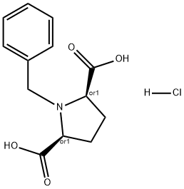 2,5-Pyrrolidinedicarboxylic acid, 1-(phenylmethyl)-, hydrochloride (1:1), (2R,5S)-rel- Structure