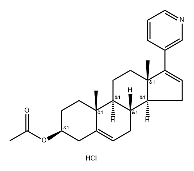 (3S,8R,9S,10R,13S,14S)-10,13-Dimethyl-17-(pyridin-3-yl)-2,3,4,7,8,9,10,11,12,13,14,15-dodecahydro-1H-cyclopenta[a]phenanthren-3-yl acetate Hydrochloride 구조식 이미지