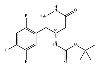 Benzenebutanoic acid, β-[[(1,1-dimethylethoxy)carbonyl]amino]-2,4,5-trifluoro-, hydrazide, (βR)- Structure