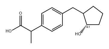 Benzeneacetic acid, 4-[[(2S)-2-hydroxycyclopentyl]methyl]-α-methyl- Structure