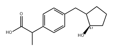 Benzeneacetic acid, 4-[[(2R)-2-hydroxycyclopentyl]methyl]-α-methyl- Structure