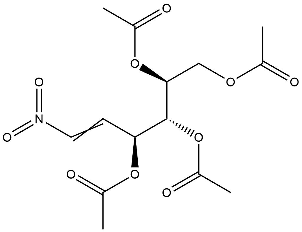 L-arabino-Hex-1-enitol, 1,2-dideoxy-1-nitro-, 3,4,5,6-tetraacetate Structure