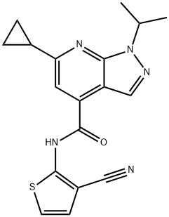 N-(3-cyanoThien-2-yl)-6-cyclopropyl-1-isopropyl-1H-pyrazolo[3,4-b]pyridin-4-carboxylic acid amide Structure