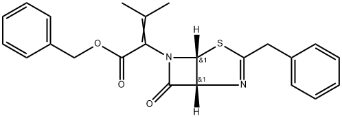 4-Thia-2,6-diazabicyclo[3.2.0]hept-2-ene-6-acetic acid, α-(1-methylethylidene)-7-oxo-3-(phenylmethyl)-, phenylmethyl ester, (1R-cis)- (9CI) Structure