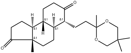 1H-Benz[e]indene-3,7(2H,3aH)-dione, octahydro-3a-methyl-6-[2-(2,5,5-trimethyl-1,3-dioxan-2-yl)ethyl]-, [3aS-(3aα,5aβ,6β,9aα,9bβ)]- (9CI) Structure