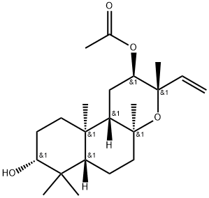 (2R,6aβ,10bβ)-2β-Acetyloxy-3α-ethenyldodecahydro-3,4aα,7,7,10aα-pentamethyl-1H-naphtho[2,1-b]pyran-8α-ol 구조식 이미지