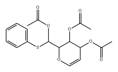 D-lyxo-Hex-5-enose,2,6-anhydro-5-deoxy-,S-페닐모노티오헤미아세탈,트리아세테이트,(R)- 구조식 이미지