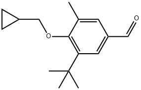 4-(Cyclopropylmethoxy)-3-(1,1-dimethylethyl)-5-methylbenzaldehyde Structure