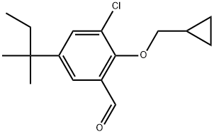 3-Chloro-2-(cyclopropylmethoxy)-5-(1,1-dimethylpropyl)benzaldehyde Structure