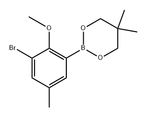 2-(3-Bromo-2-methoxy-5-methylphenyl)-5,5-dimethyl-1,3,2-dioxaborinane Structure