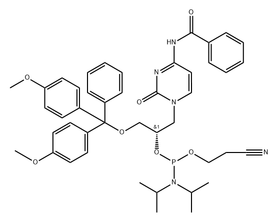 (S)-GNA-C(Bz)-phosphoramidite 구조식 이미지