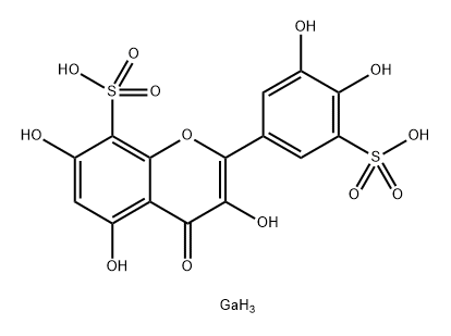 4H-1-Benzopyran-8-sulfonic acid, 2-(3,4-dihydroxy-5-sulfophenyl)-3,5,7-trihydroxy-4-oxo-, gallium salt (1:) Structure