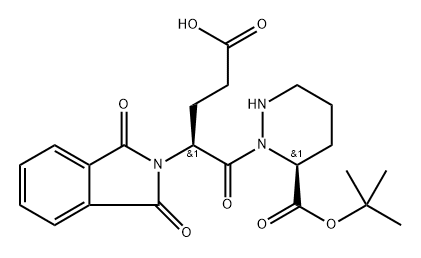 2H-Isoindole-2-butanoic acid, γ-[[(6S)-6-[(1,1-dimethylethoxy)carbonyl]tetrahydro-1(2H)-pyridazinyl]carbonyl]-1,3-dihydro-1,3-dioxo-, (γS)- 구조식 이미지