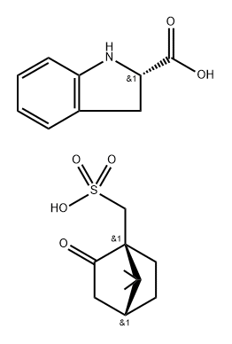 1H-Indole-2-carboxylic acid, 2,3-dihydro-, (2S)-, (1S,4R)-7,7-dimethyl-2-oxobicyclo[2.2.1]heptane-1-methanesulfonate (9CI) 구조식 이미지
