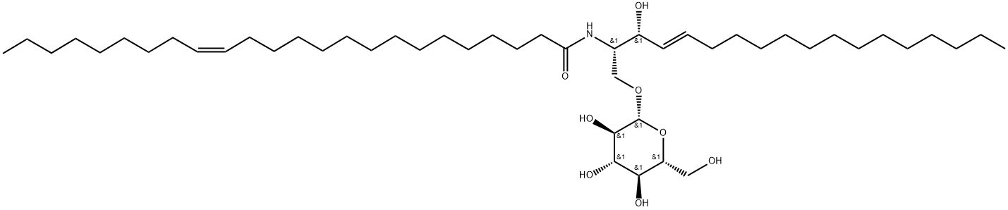 D-glucosyl-1-1'-N-nervonoyl-D-erythro-sphingosine Structure