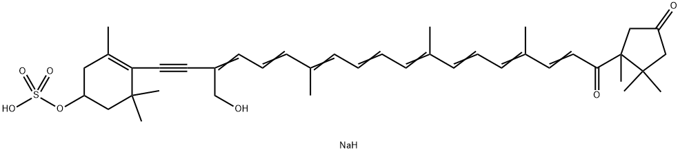 β,κ-Carotene-3',6'-dione, 7,8-didehydro-19-hydroxy-3-(sulfooxy)-, monosodium salt, (3R,5'R)- (9CI) Structure