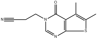 3-{5,6-dimethyl-4-oxo-3H,4H-thieno[2,3-d]pyrimidin-3-yl}propanenitrile 구조식 이미지