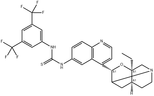 N-[3,5-bis(trifluoromethyl)phenyl]-N'-
[(3a,9S)-3,9-epoxy-10,11-dihydrocinchonan-6'-
yl]-Thiourea 구조식 이미지
