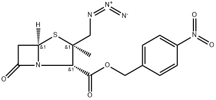 4-Thia-1-azabicyclo[3.2.0]heptane-2-carboxylic acid, 3-(azidomethyl)-3-methyl-7-oxo-, (4-nitrophenyl)methyl ester, [2S-(2α,3β,5α)]- (9CI) Structure