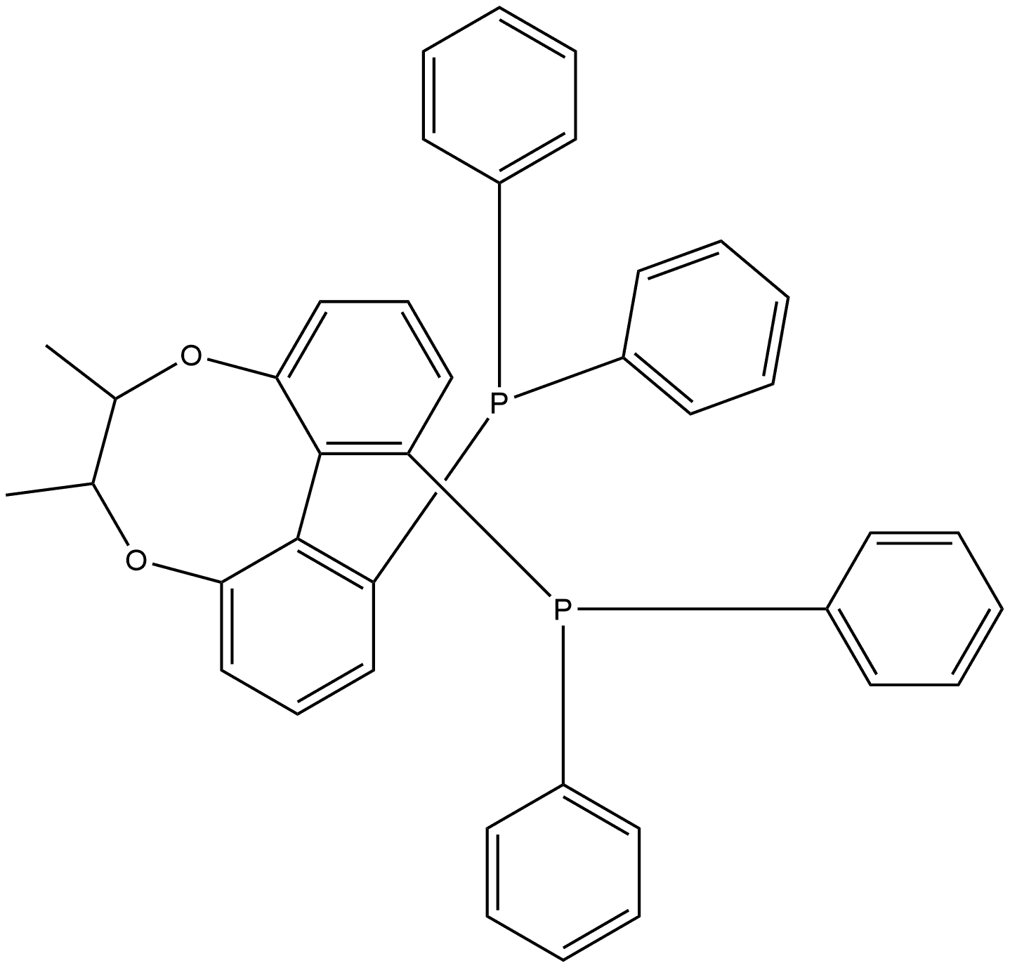 ((6R,7R,12aS)-6,7-Dimethyl-6,7-dihydrodibenzo[e,g][1,4]dioxocine-1,12-diyl)bis(diphenylphosphine) Structure