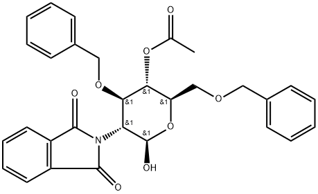 β-D-Glucopyranose, 2-deoxy-2-(1,3-dihydro-1,3-dioxo-2H-isoindol-2-yl)-3,6-bis-O-(phenylmethyl)-, 4-acetate Structure