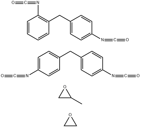 Oxirane, methyl-, polymer with 1-isocyanato-2-(4-isocyanatophenyl)methylbenzene, 1,1-methylenebis4-isocyanatobenzene and oxirane Structure