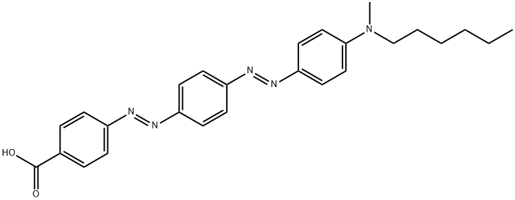 4-[[4-[[4-[hexyl(methyl)amino]phenyl]diazenyl]phenyl]diazenyl]benzoicacid Structure