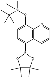 8-((tert-Butyldimethylsilyl)oxy)-5-(4,4,5,5-tetramethyl-1,3,2-dioxaborolan-2-yl)quinoline Structure