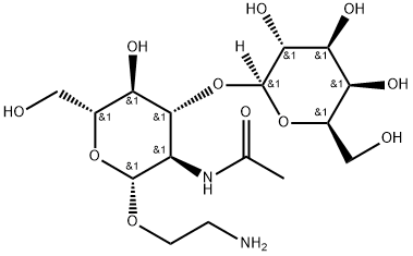 2-Aminoethyl 2-acetamido-2-deoxy-3-O-β-D-galactopyranosyl-β-D-glucopyranoside Structure