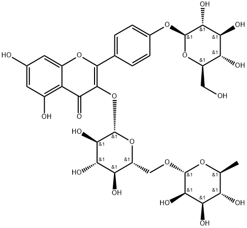 Kaempferol 3-rutinoside 4′-glucoside Structure