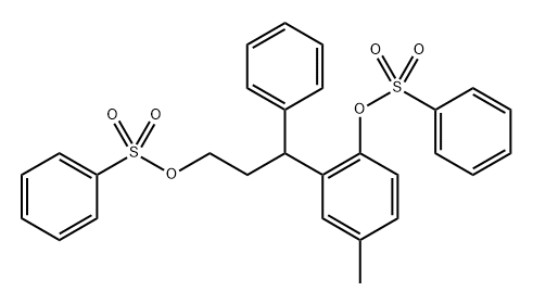 Benzenepropanol, 5-methyl-γ-phenyl-2-[(phenylsulfonyl)oxy]-, 1-benzenesulfonate 구조식 이미지