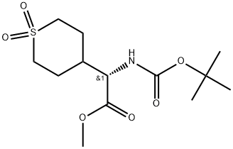 methyl(S)-2-((tert-butoxycarbonyl)amino)-2-(1,1-dioxidotetrahydro-2H-thiopyran-4-yl)acetate Structure