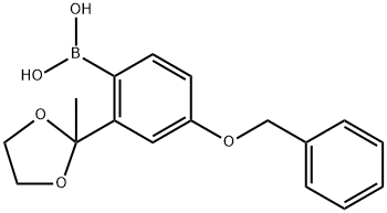 2-(2-methyl-1,3-dioxolan-2-yl)-4-(phenylmethoxy)phenylboronic acid Structure