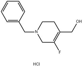 (1-benzyl-5-fluoro-1,2,3,6-tetrahydropyridin-4-yl)methanol hydrochloride Structure
