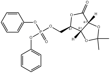 Phosphoric acid (3aR,4R,6aR)-2,2-dimethyl-6-oxo-tetrahydro-furo[3,4-d][1,3]dioxol-4-ylmethyl ester diphenyl ester Structure