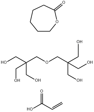 엠실론-카프롤락톤, 올리고머류, 에스터류와 결합한  아크릴산과  2,2,2',2'-테트라키스(하이드록시메틸)-3,3'-옥시다이프로판-1-올 구조식 이미지