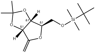 2,5-anhydro-6-O-(tert-butyldimethylsilyl)-1-deoxy-3,4-O-isopropylidene-D-ribo-hex-1-enitol Structure