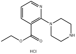 3-피리딘카르복실산,2-(1-피페라지닐)-,에틸에스테르,염산염(1:2) 구조식 이미지