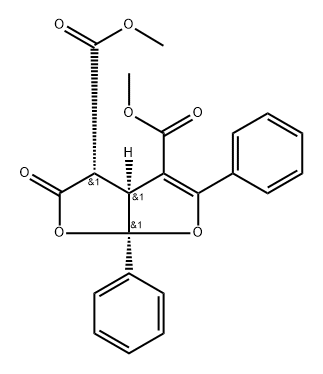 Furo2,3-bfuran-3,4-dicarboxylic acid, 2,3,3a,6a-tetrahydro-2-oxo-5,6a-diphenyl-, dimethyl ester, (3.alpha.,3a.alpha.,6a.alpha.)- Structure