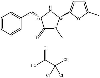 (2S,5S)-5-Benzyl-3-Methyl-2-(5-Methyl-2-furyl)-4-iMidazolidinone 2,2,2-trichloro-Acetic acid Structure