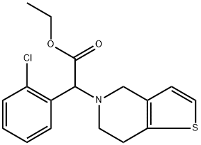 Thieno[3,2-c]pyridine-5(4H)-acetic acid, α-(2-chlorophenyl)-6,7-dihydro-, ethyl ester 구조식 이미지