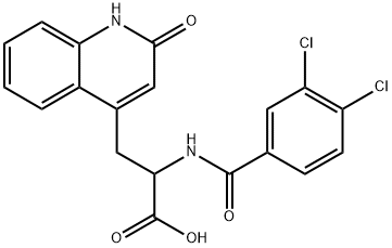 4-Quinolinepropanoic acid, α-[(3,4-dichlorobenzoyl)amino]-1,2-dihydro-2-oxo- Structure