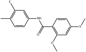 N-(3-Fluoro-4-methylphenyl)-2-methoxy-4-(methylthio)benzamide Structure